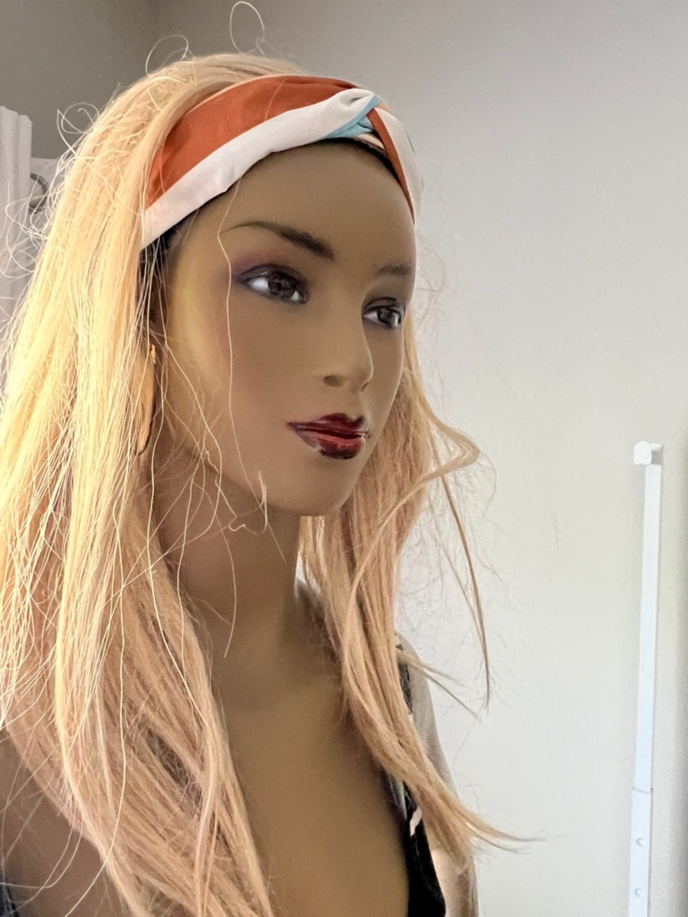 Amazon Multi-Color Twist Headband in Orange, White & Blue